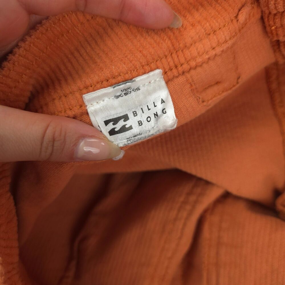 BILLABONG Free Fall Wide Leg Raw Hem Corduroy Pants 70s Beachy Boho VSCO Hipster - Picture 8 of 8